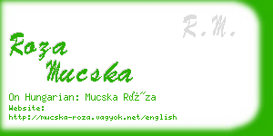 roza mucska business card